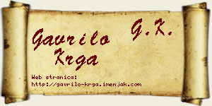 Gavrilo Krga vizit kartica